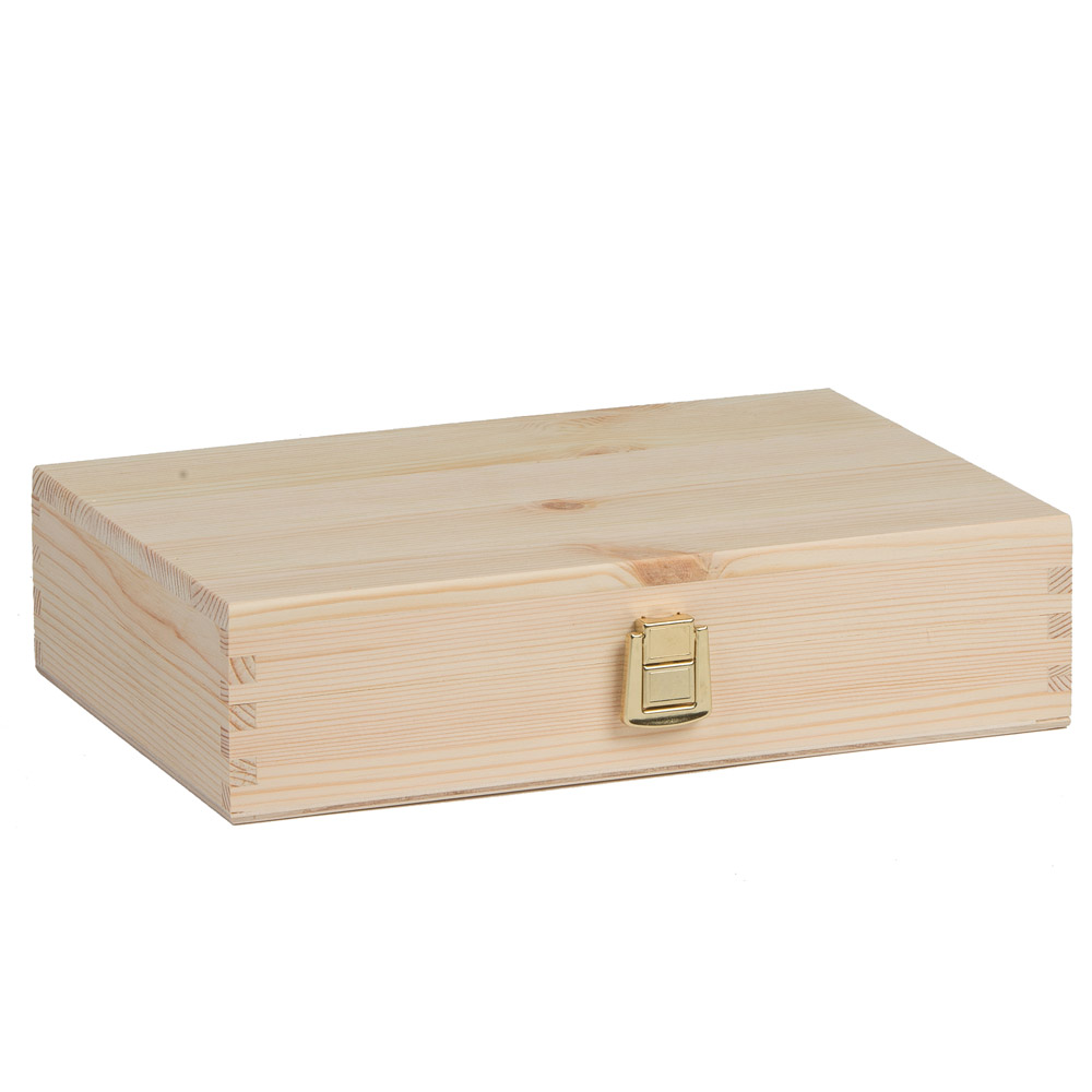 Scatola Cassetta Contenitore in legno di Pino colore naturale L 40 x P 30 x  H